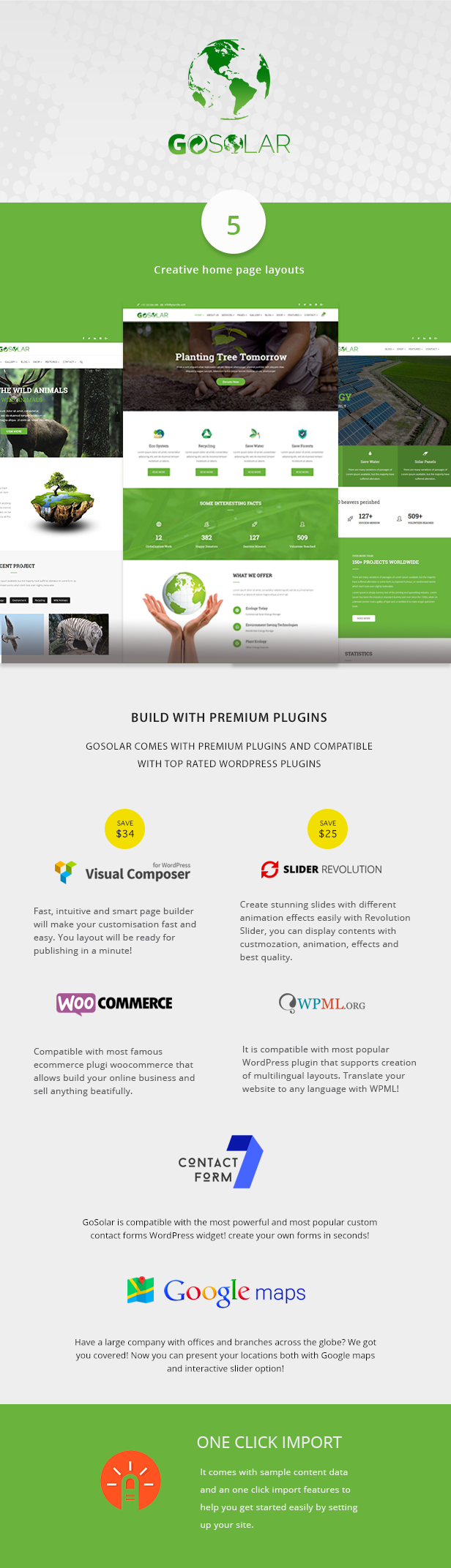 GoSolar v1.3.0 – WordPress生态环境与自然主题插图(1)