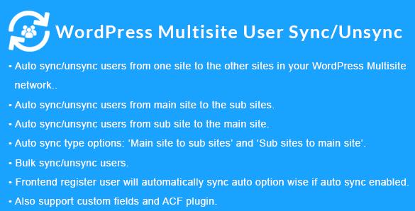 WordPress Multisite User Sync / Unsync v2.1.8 – WordPress多站点用户同步插件插图