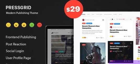 PressGrid v1.3.1-前端发布反应和多媒体主题插图