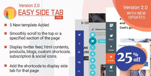 Easy Side Tab Pro v2.0.7 – 适用于WordPress的响应式浮动选项卡插件插图