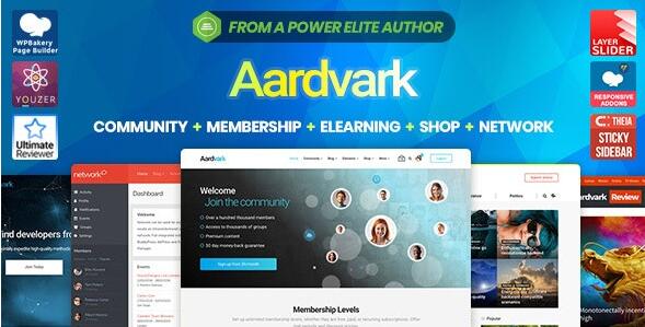 Aardvark v4.30汉化破解版 – 会员社区，BuddyPress主题插图