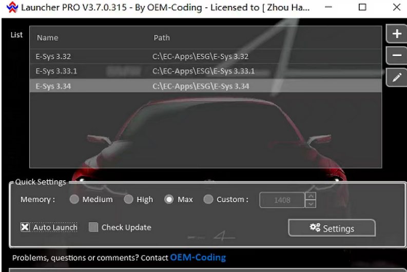 BMW Launcher PRO 3.7.0 + E-Sys 3.34.0 +破解补丁（已失效，勿买）插图