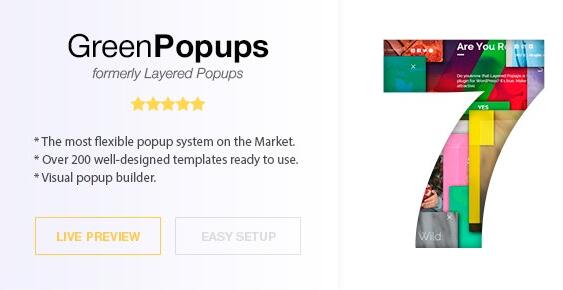 Green Popups v7.16 (formerly Layered Popups) – WordPress弹出窗口插件