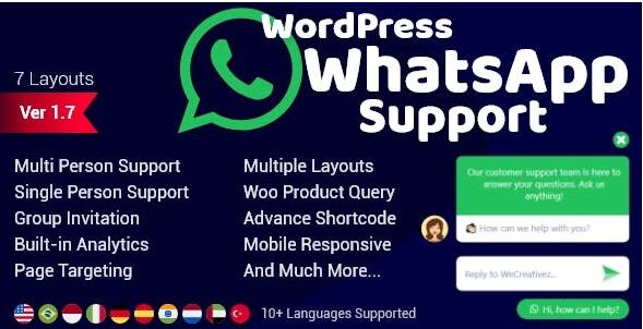 WordPress WhatsApp Support v2.5.3 无限制版(已汉化)