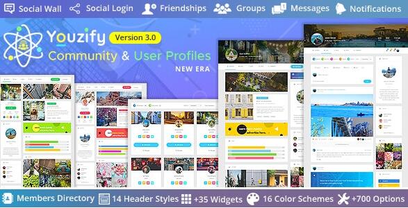 Youzify v3.5.7内置激活版（已汉化）+插件– Buddypress社区和WordPress用户配置文件插件插图