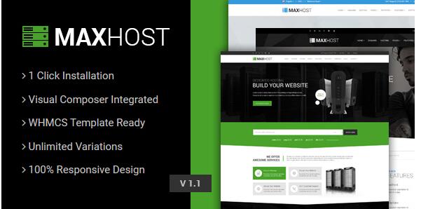 MaxHost v9.6.0 –虚拟主机，WHMCS和公司业务WordPress主题插图