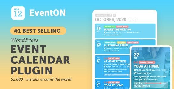 EventOn v4.9.12 无限制版(已汉化) + Addons – WordPress事件日历插件