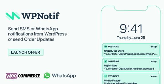 WPNotif v2.3破解版– WordPress SMS和WhatsApp消息通知