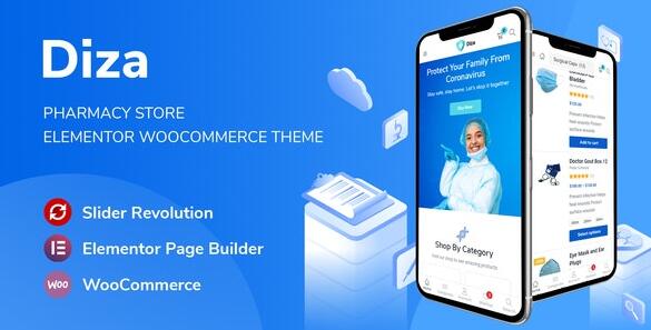 Diza v1.3.8 –药店Elementor WooCommerce主题插图