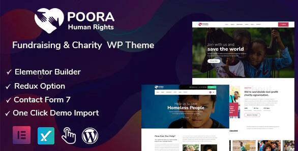 Poora v1.0破解版 – WordPress慈善与公益主题插图