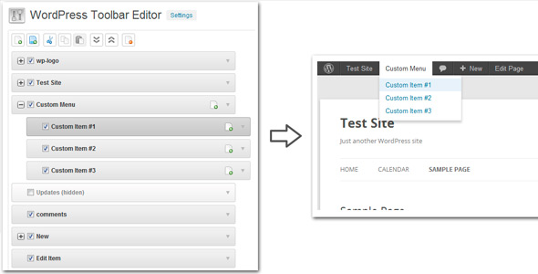 WordPress Toolbar Editor Pro Addon 1.4.2破解版 – WordPress 工具栏编辑器插图