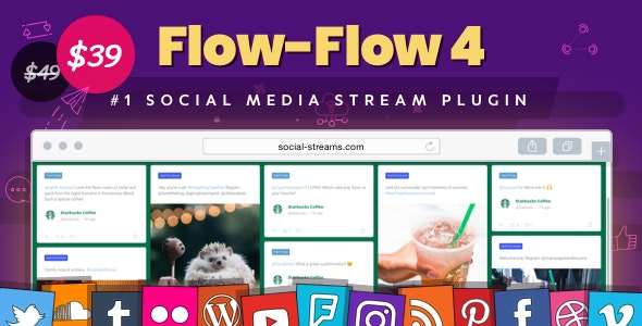 Flow-Flow v4.9.7.2（已汉化） – WordPress社交流插件插图