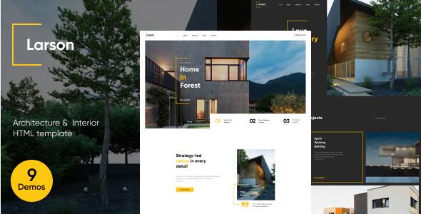 Larson v1.5.0 – 建筑与室内HTML模板插图