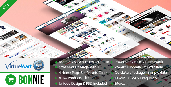 Vina Bonnie v2.6破解版 – Joomla电子商务网站模板插图