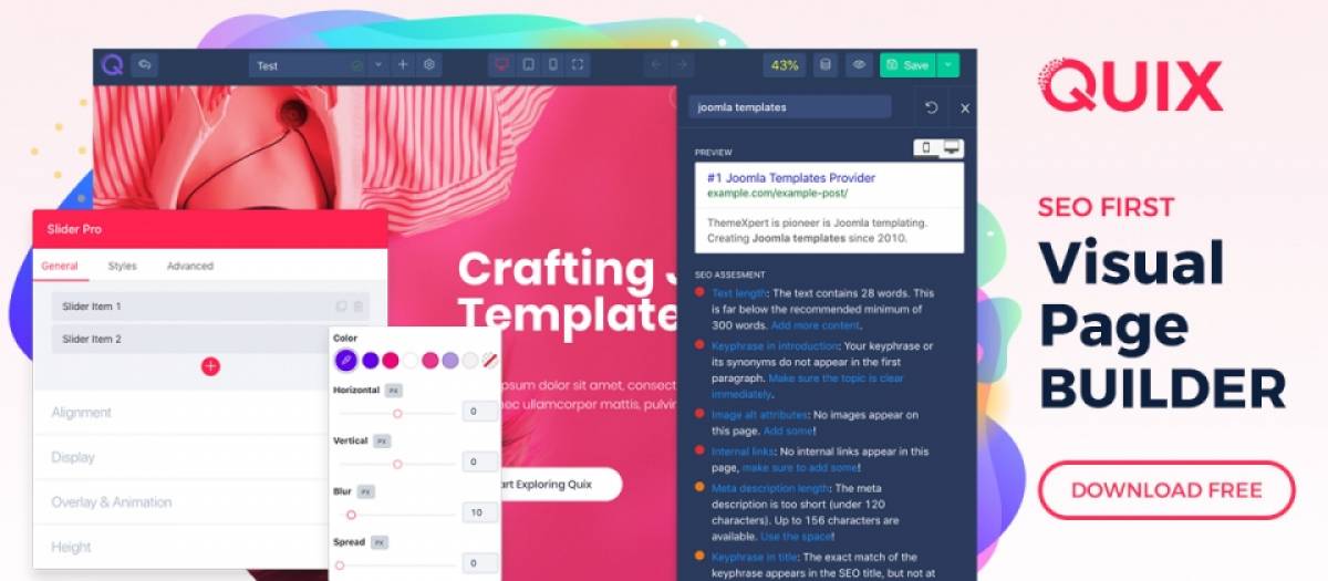 Quix Pagebuilder Pro v2.7.4破解版 – Joomla高级内容构建器插件