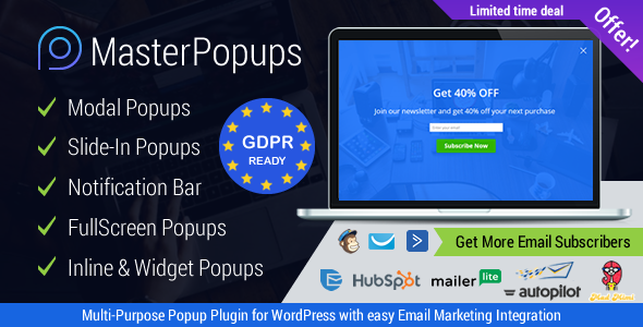 Master Popups v3.9.2破解版 – WordPress弹出窗口插件
