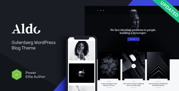 Aldo v1.0.9 – WordPress黑白色Gutenberg博客主题插图