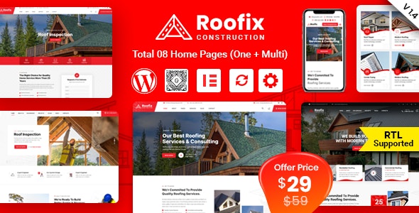 Roofix v2.2.3 – WordPress公司服务主题插图