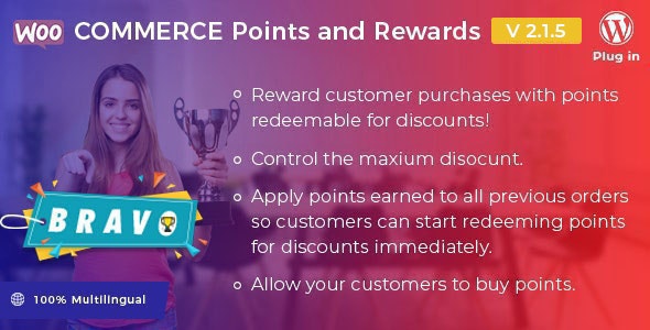 Bravo – WooCommerce Points and Rewards v2.5.9(已汉化) – WordPress WooCommerce积分和奖励插件