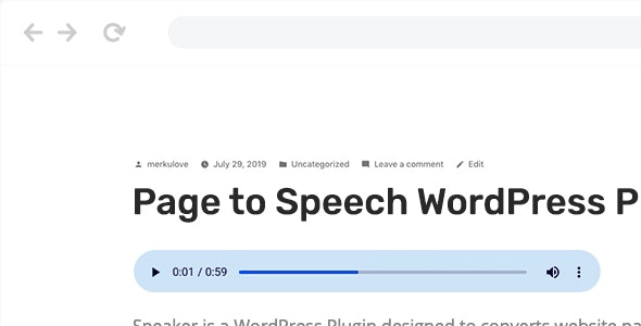 Speaker v4.1.8(已汉化) – WordPress的页面语音转换插件