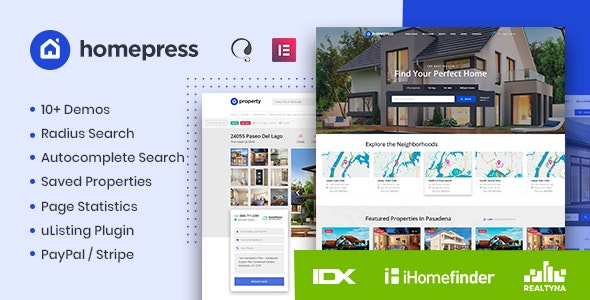 HomePress v1.3.7破解版 – WordPress房地产主题
