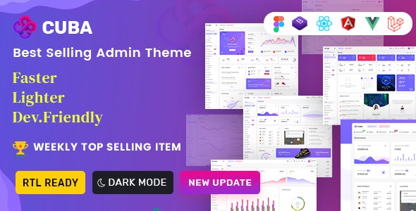 Cuba – Bootstrap 4 & 5 HTML, React, Angular 12, VueJS & Laravel Admin Dashboard Template v12.1