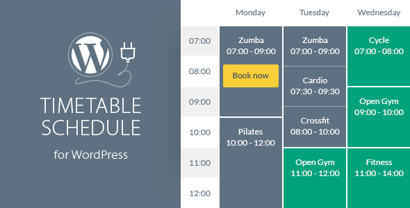 Timetable Responsive Schedule v7.4 – WordPress的响应时间表