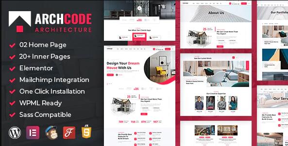 Archcode v1.3 – WordPress建筑设计师主题插图