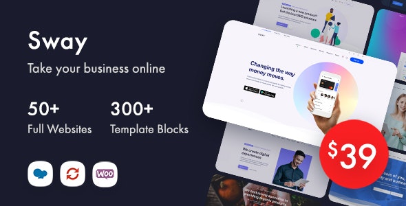 Sway v2.0 破解版(已汉化)– 带有页面生成器的多用途 WordPress 主题