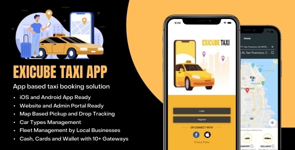 Exicube Taxi App v1.5.2 – 出租车服务APP源码插图