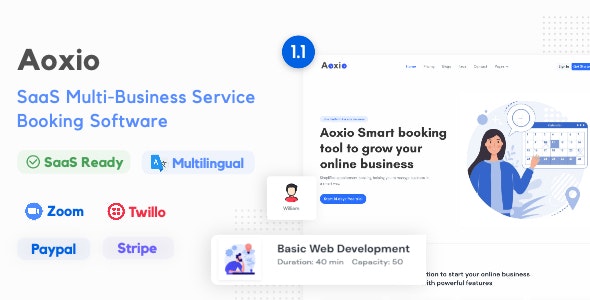 Aoxio v2.6 破解版 – SaaS 多业务服务预订软件插图