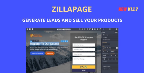 Zillapage v1.2.1已汉化破解版 – 登陆页面和电子商务构建器