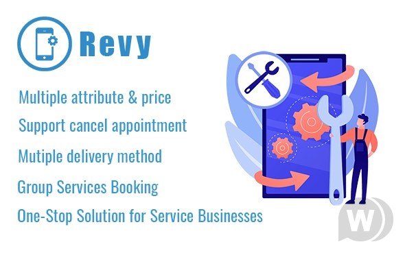 Revy v2.1(已汉化) – 用于维修和维护业务的 WordPress 预订系统