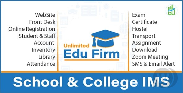 Unlimited Edu Firm v2.0 (June-30-2021) – 学校和学院管理系统