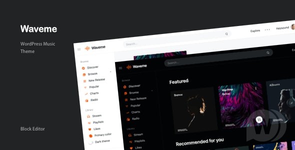 Waveme v8.0 – 音乐平台 WordPress 主题插图