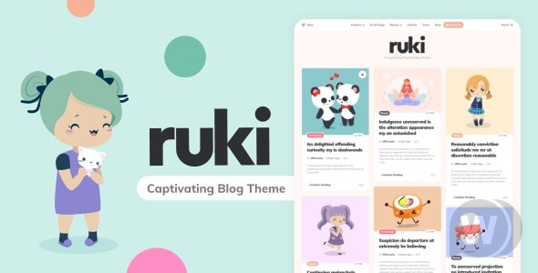 Ruki v1.4.7 – 个人 WordPress 博客的有趣主题插图