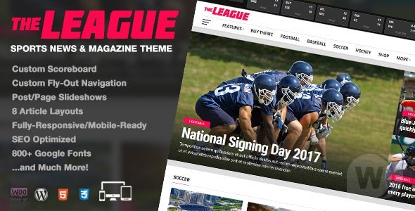 The League v4.5.0 – 体育新闻 WordPress 主题插图