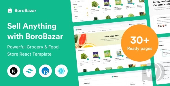BoroBazar v2.0.3 – 与杂货店和食品店反应电子商务模板插图