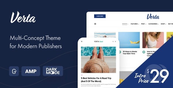 Verta v1.1.1 – 现代出版商的多概念 WordPress 主题