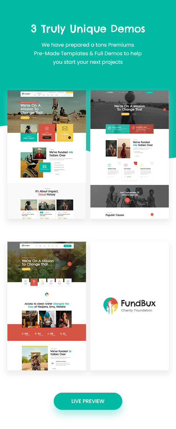 Fundbux v1.3.1（已汉化） – WordPress 慈善与筹款主题插图(1)