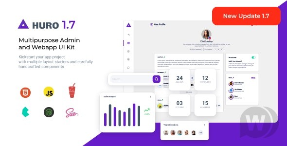 Huro v1.7.0 – 多用途管理和 Webapp UI 套件插图