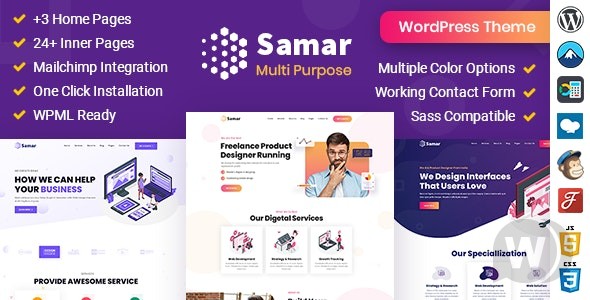 Samar v2.0 – 创意机构 WordPress 主题插图