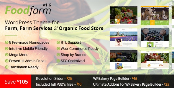FoodFarm v1.9.0 – WordPress农场主题插图