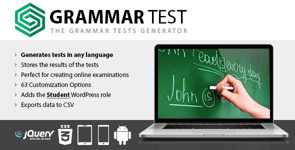Grammar Test v1.16 – WordPress语法博主和教师插件插图