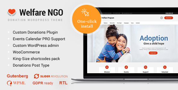 Welfare NGO v1.2.4 – 非营利组织慈善主题