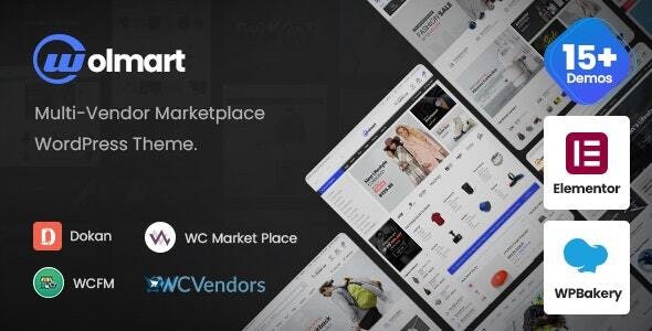 Wolmart v1.9.2(已去除限制) – 多供应商市场 WooCommerce 主题