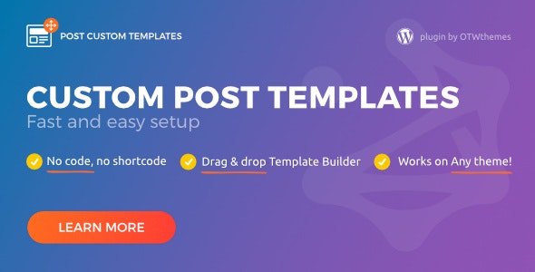 Post Custom Templates Pro v1.17(已汉化) – WordPress 单页面自定义模板插件