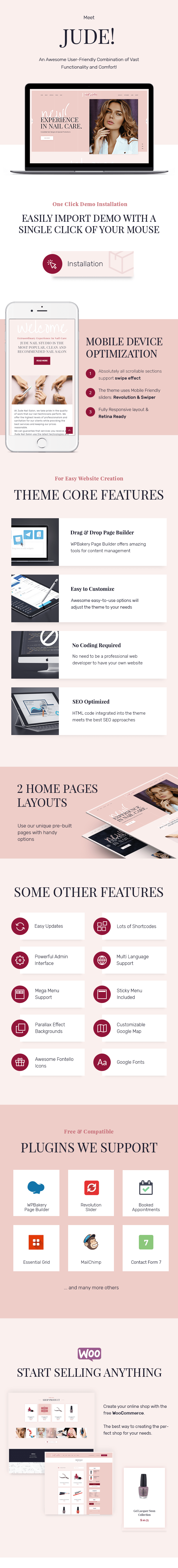 Jude v1.1.2.1 – 美甲店和美容院 WordPress 主题插图(1)