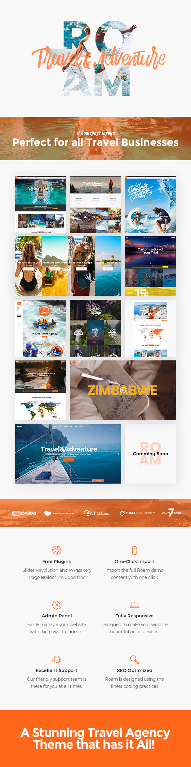 Roam v2.1 – 旅行和旅游 WordPress 主题插图(1)
