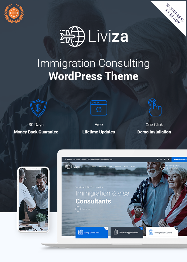 Liviza v3.5 – WordPress移民咨询主题插图(1)